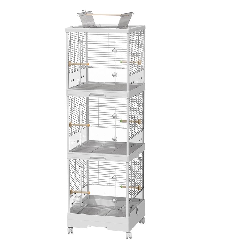 490 Transparent Door Splash Proof Three Layer Bird Cage