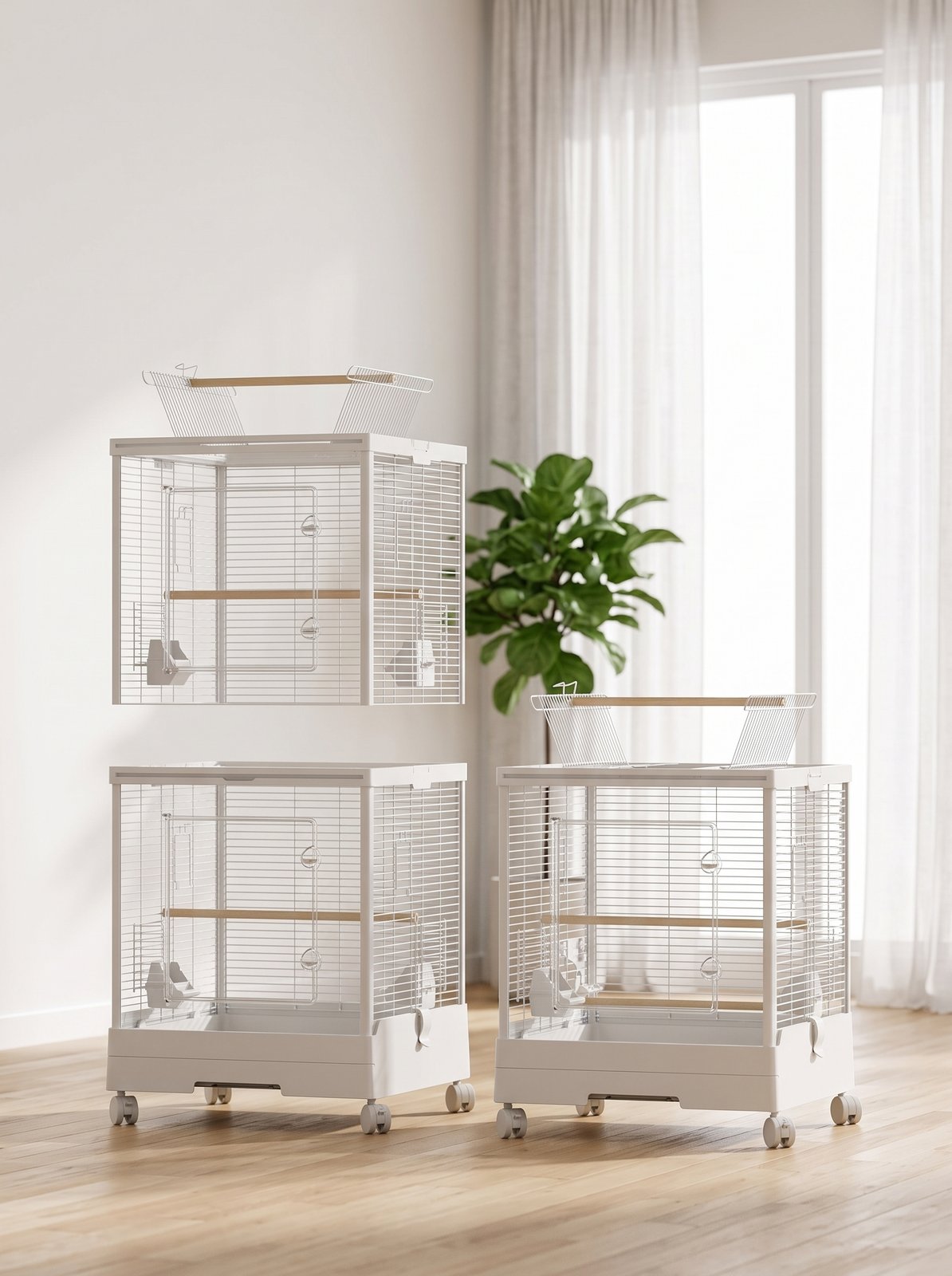 490 Transparent Door Double Layer Bird Cage view 3