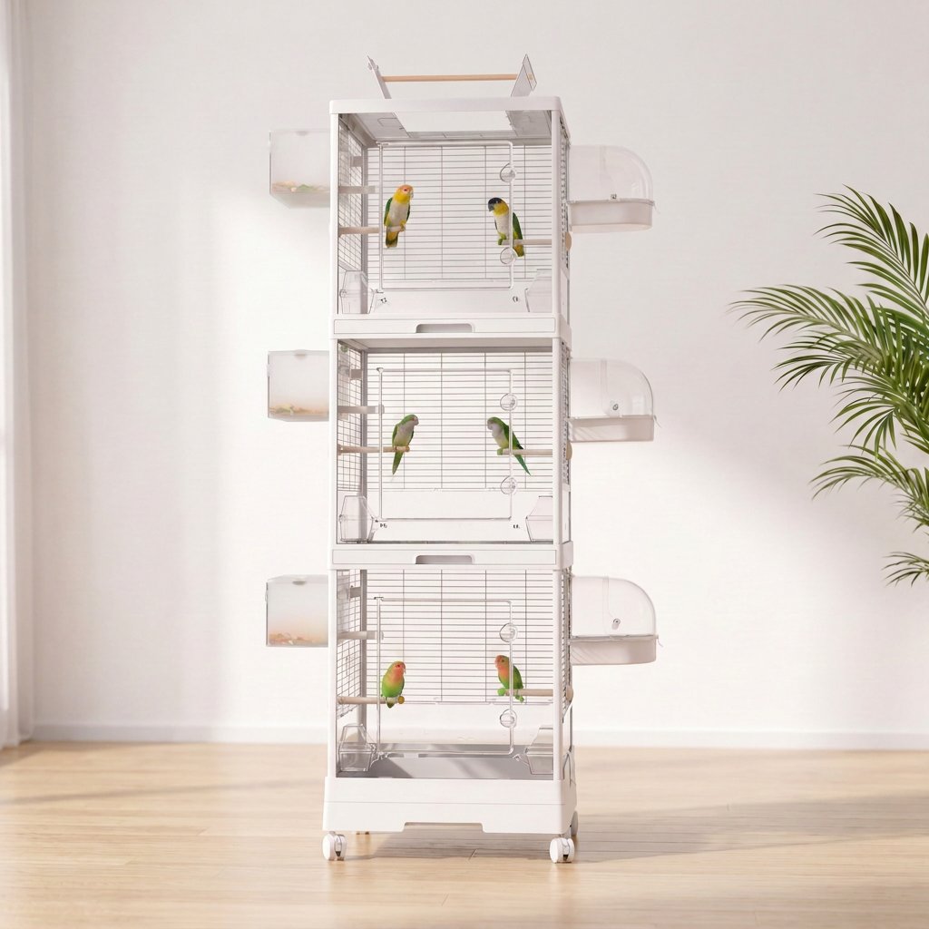 490 Transparent Door Splash Proof Three Layer Bird Cage view 5